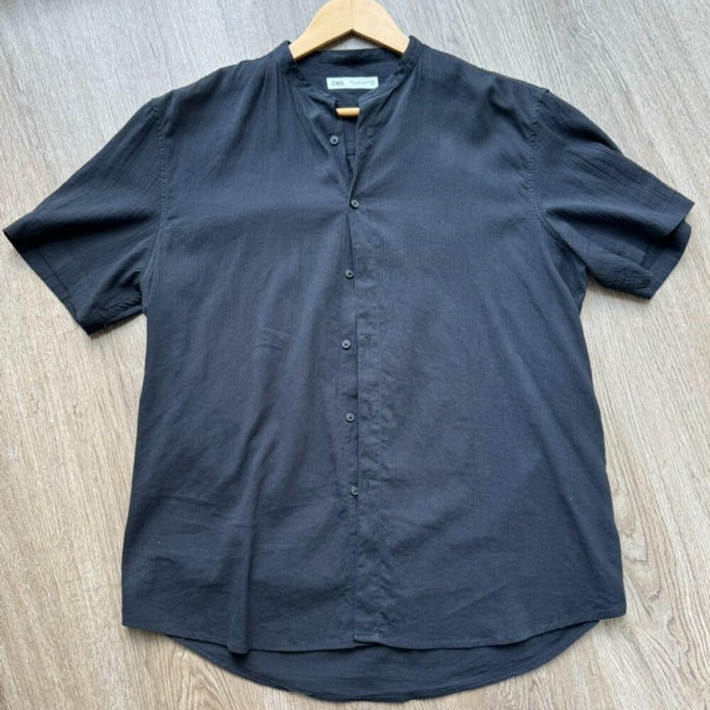 Zara black flowy short sleeve shirt